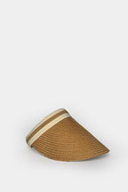Band Detail Straw Visor Tan Hat