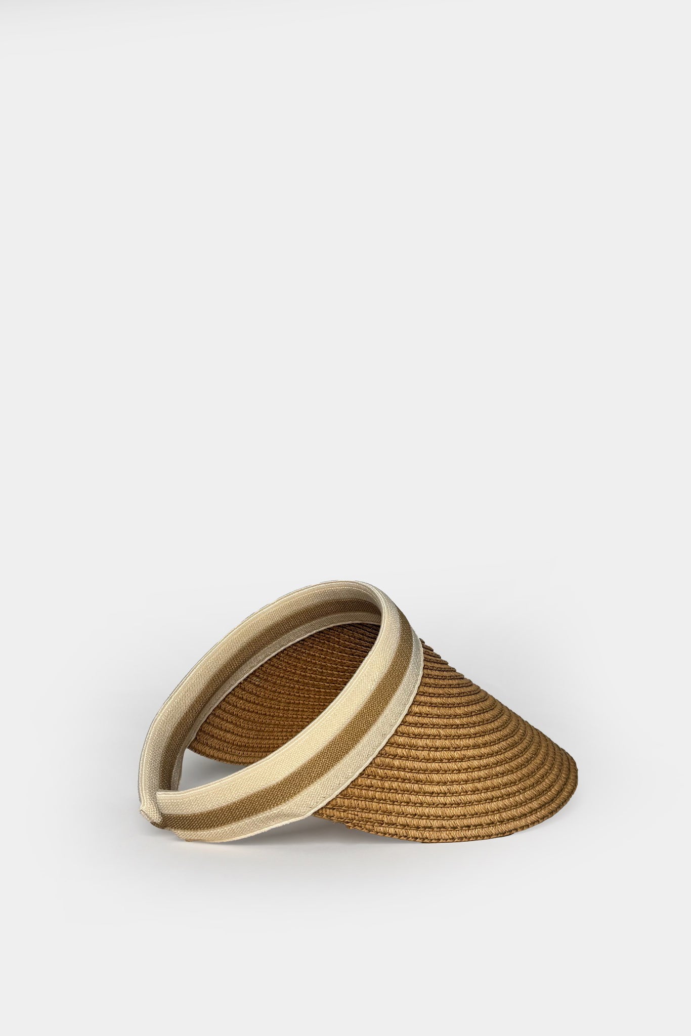 Band Detail Straw Visor Tan Hat