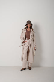 Basic Beige Oversized Trench Coat