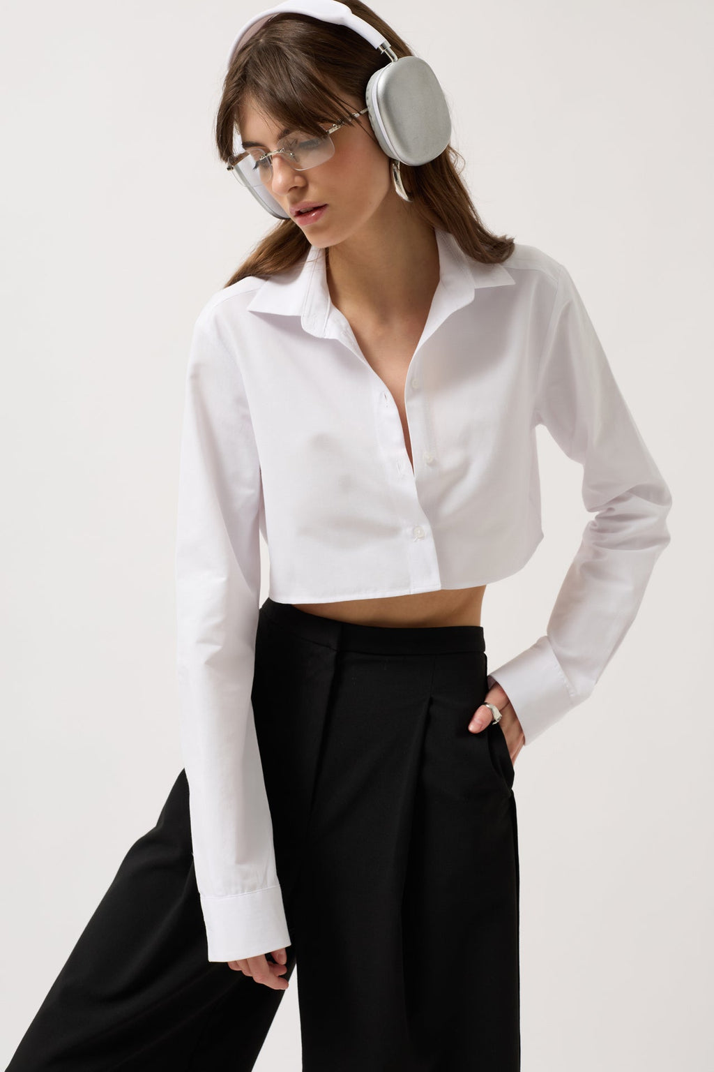 Basic Crop White Shirt