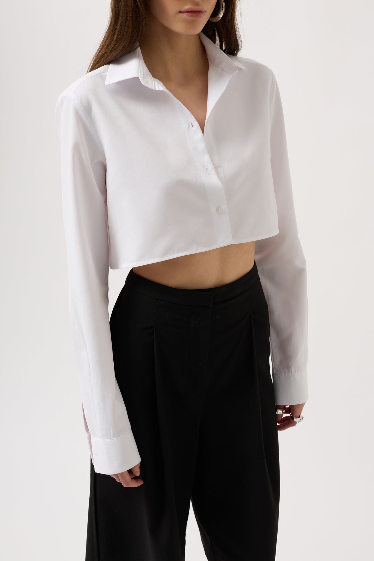 Basic Crop White Shirt