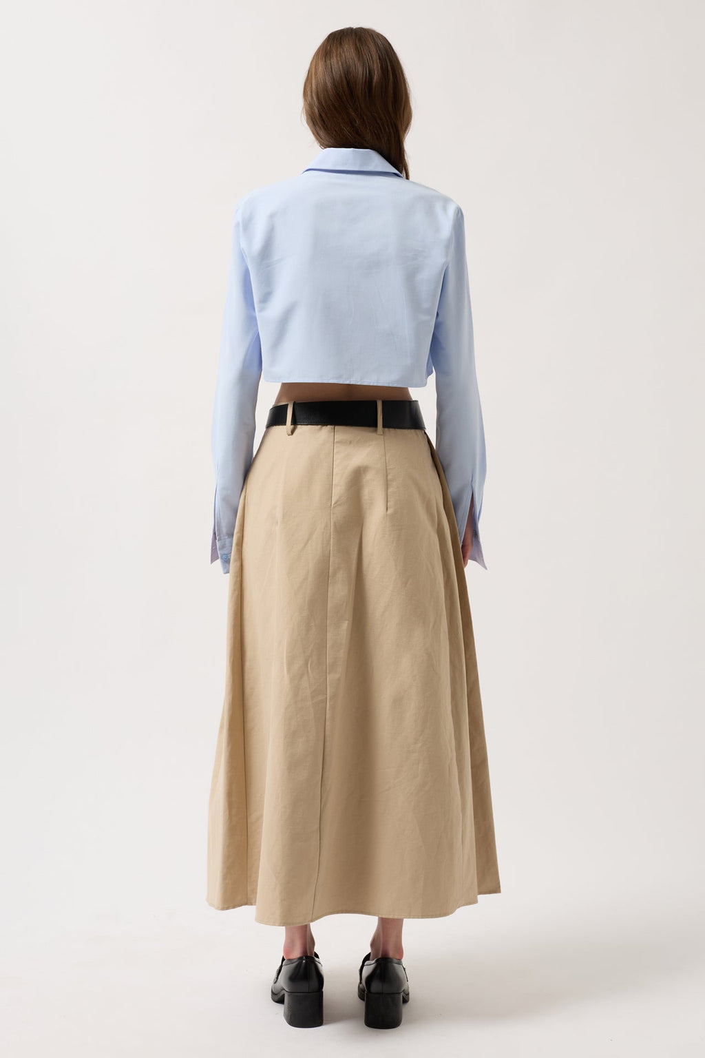 Basic Crop Blue Shirt