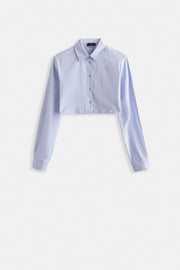 Basic Crop Blue Shirt