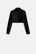 Basic Crop Black Shirt