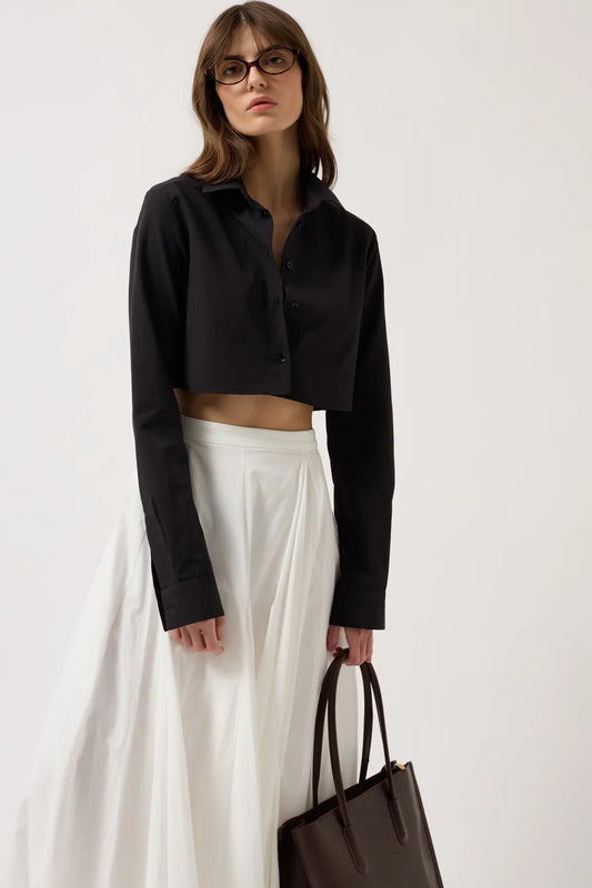 Basic Crop Black Shirt