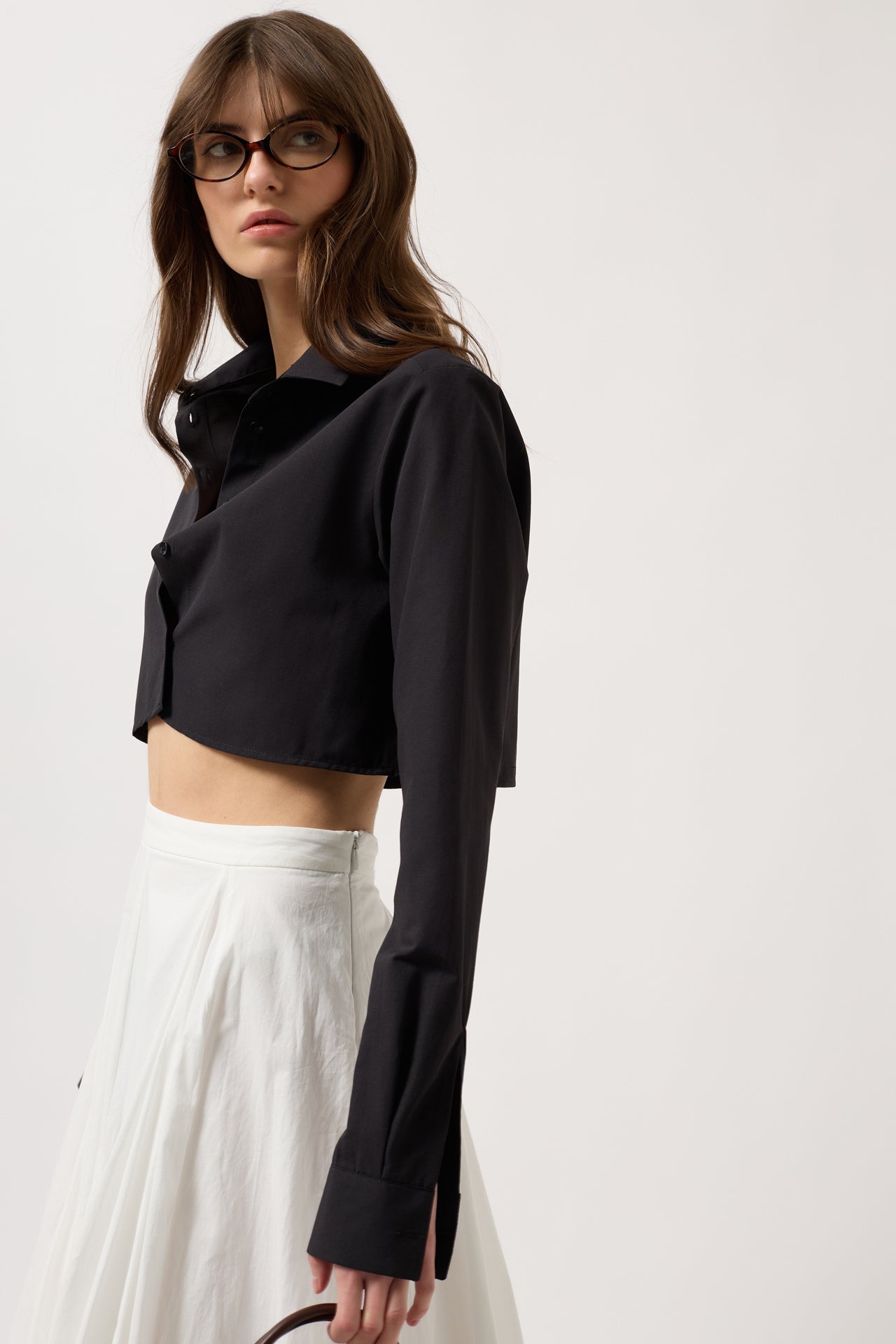 Basic Crop Black Shirt