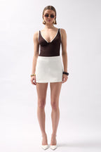 Basic Mini Shorts White Skirt