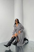 Basic Gray Oversize Trench Coat