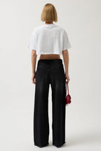 Chain Printed Crop White T-Shirt