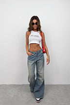 Printed Halter Neck White Crop Top
