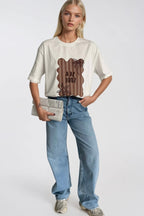 Sea Soul Printed Oversize White T-Shirt