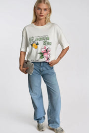 Florida Printed Oversized White T-Shirt