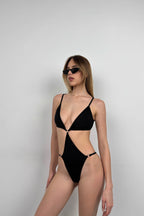 Waist Cutout Black Mayokini