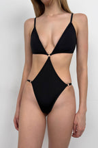 Waist Cutout Black Mayokini