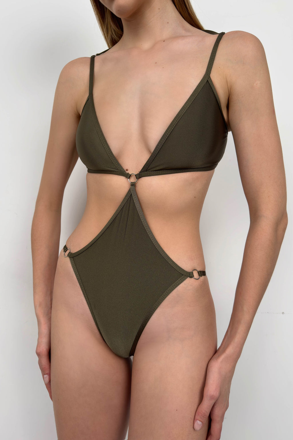 Waist Cut-Out Green Monokini
