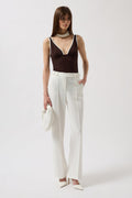 Waist Waist White Pants