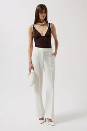 White Trousers with Waist Belt