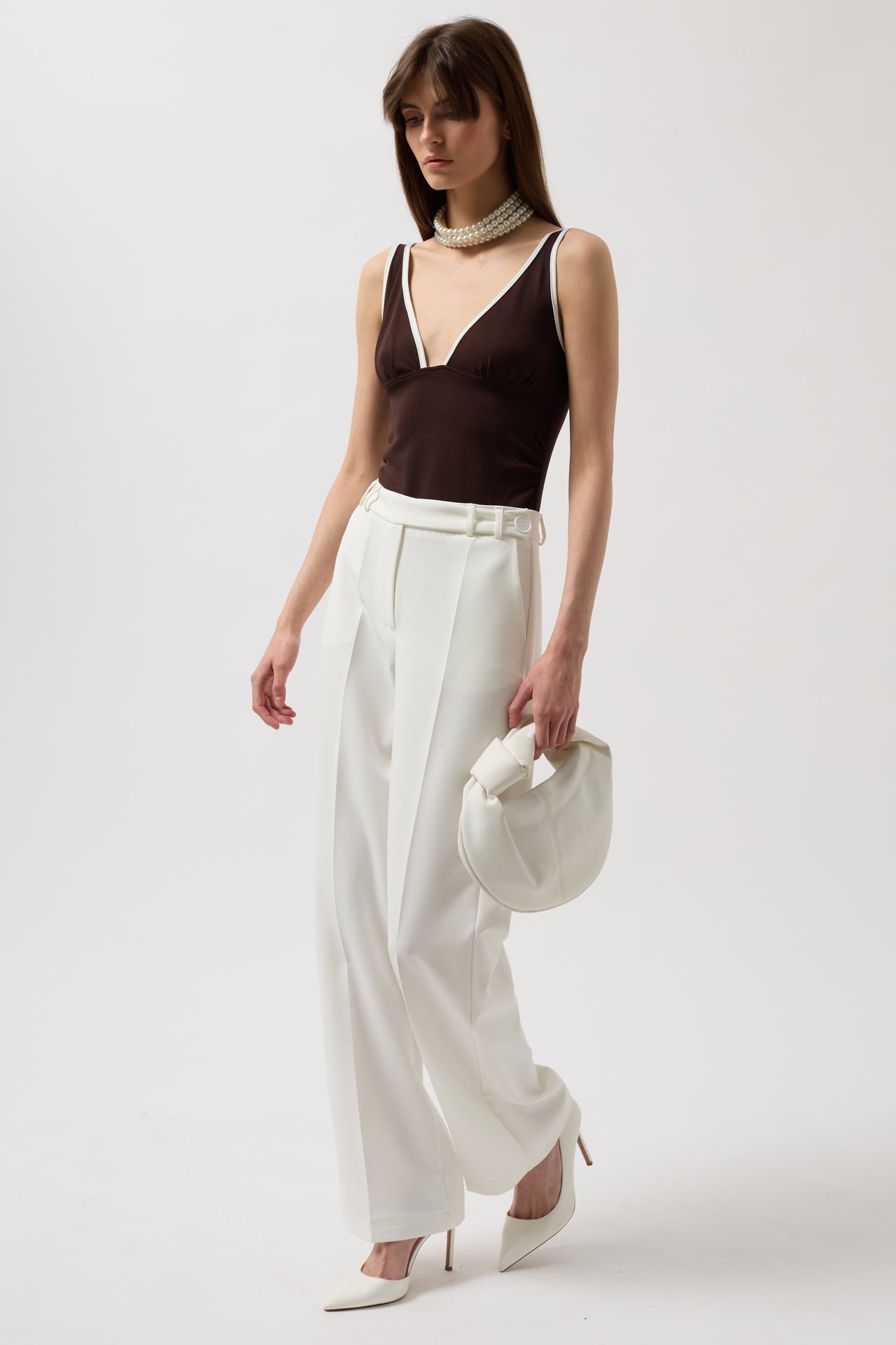 Waist Waist White Pants