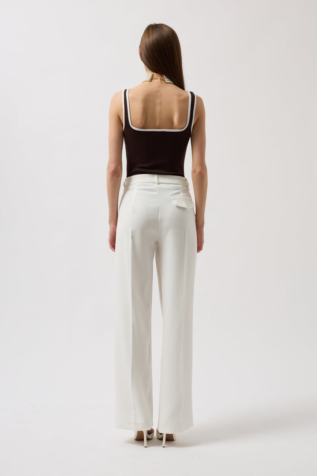 Waist Waist White Pants