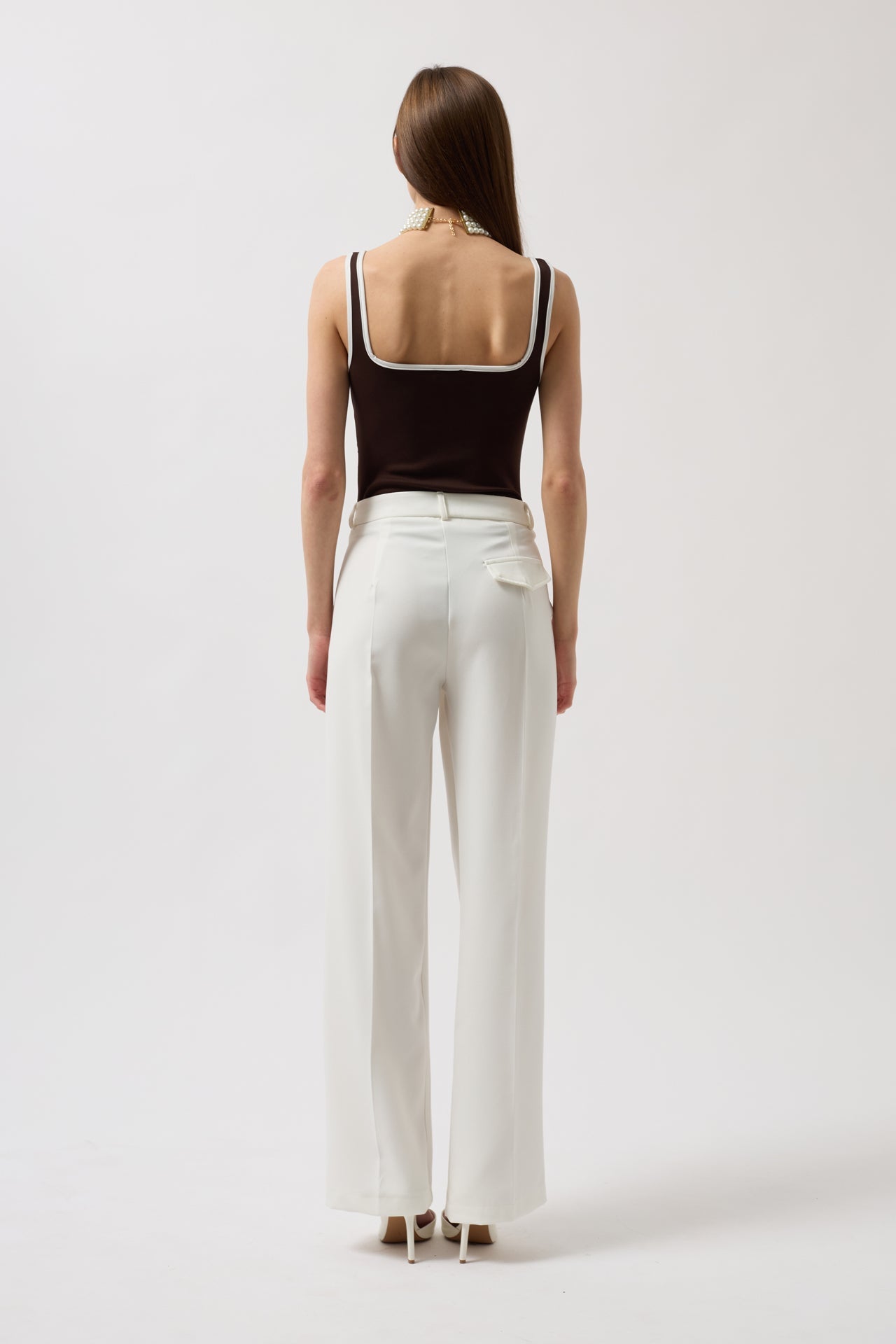 Waist Waist White Pants