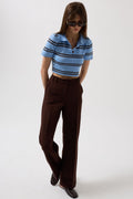 Waist Waist Brown Pants