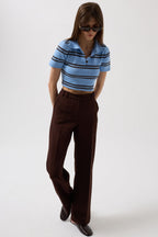 Waist Waist Brown Pants