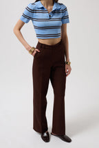 Waist Waist Brown Pants