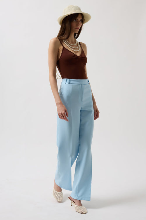Baby Blue Trousers with Waist Belt