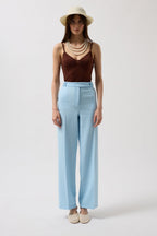 Waistted Waist Baby Blue Pants