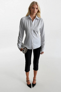 Fitted Waist Basic White Shirt