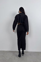 Seamless Waist and Hem Gray Denim Skirt