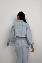 Seamless Waist and Hem Light Blue Denim Skirt