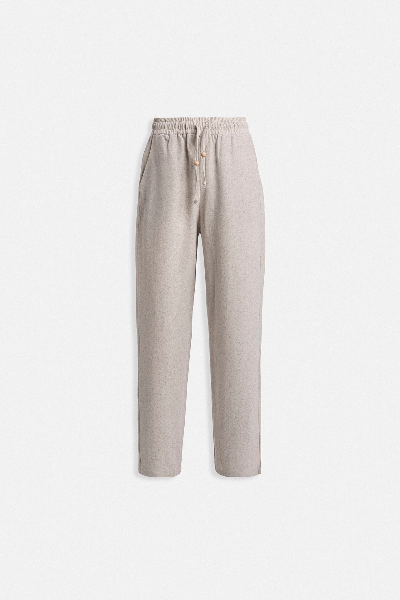 Tie Waist Straight Cut Stone Pants