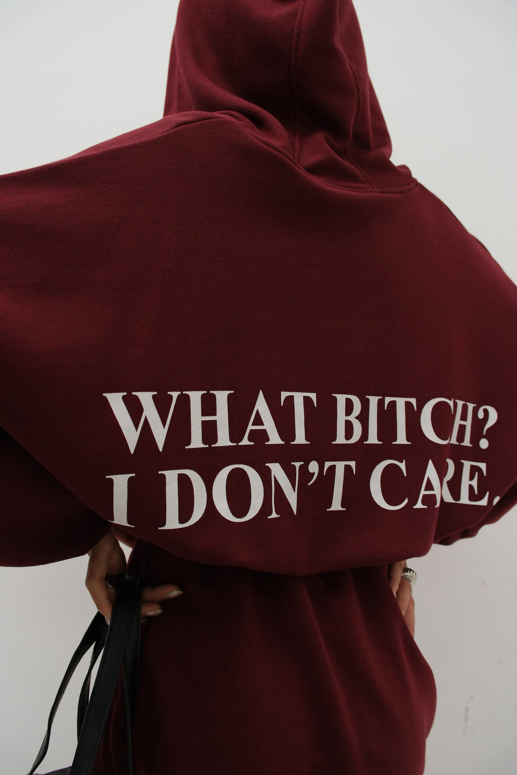 Elastic Waist Zippered Burgundy Sweatshirt