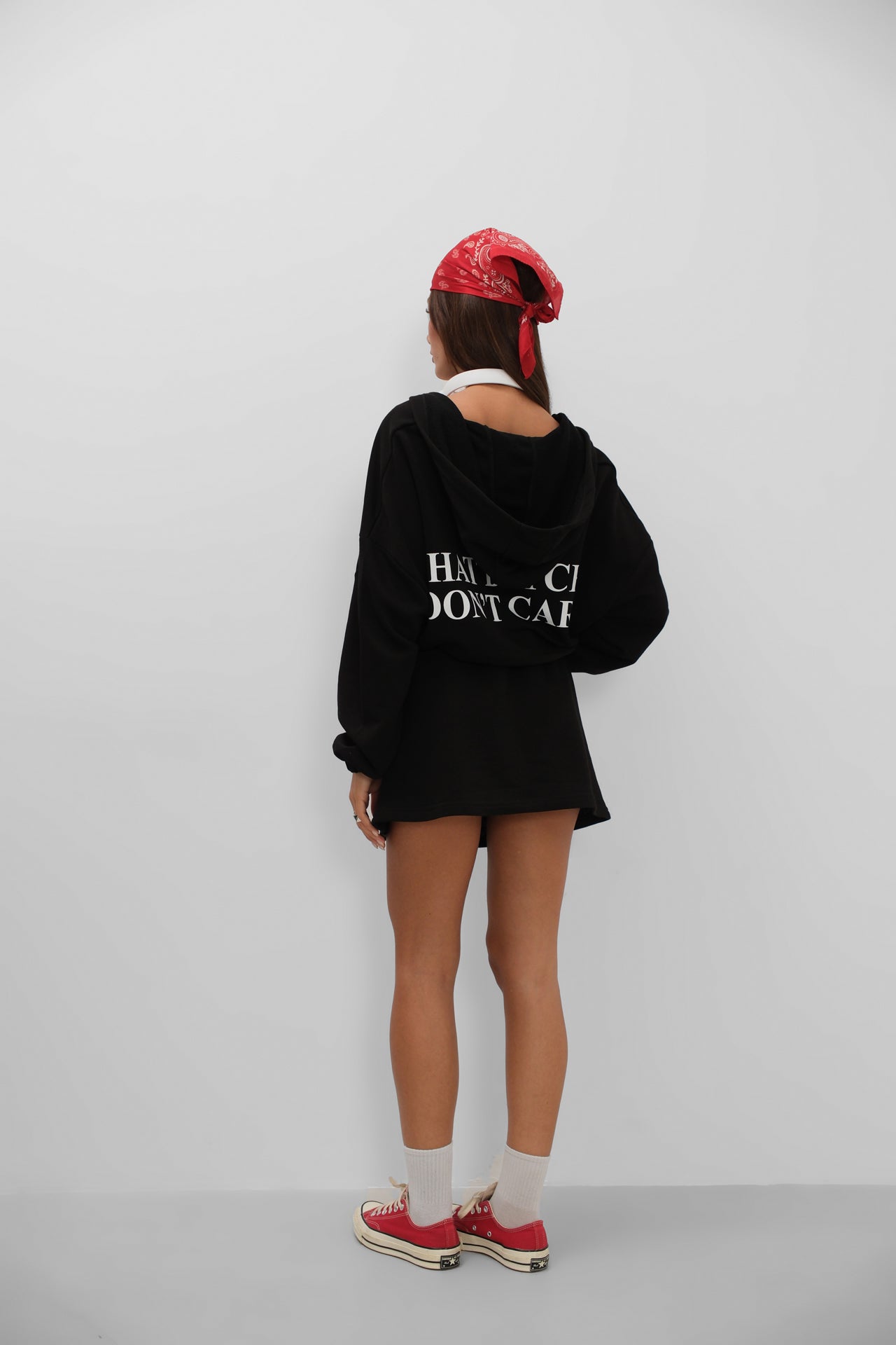 Elastic Waist Mini Black Skirt