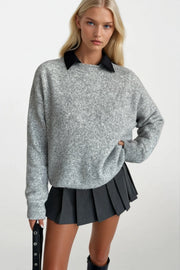 Crew Neck Basic Gray Sweater