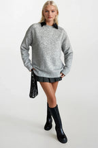 Crew Neck Basic Gray Sweater