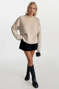 Crew Neck Basic Stone Sweater