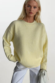 Round Neck Basic Yellow Sweater