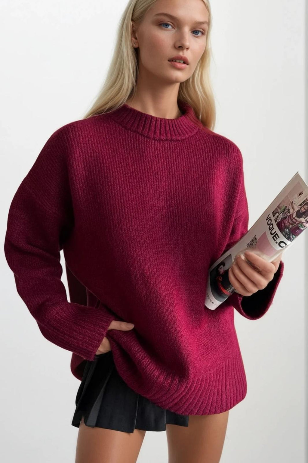 Crew Neck Basic Knit Burdaydy Sweatshirts