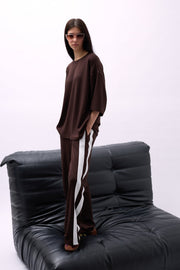 Crew Neck Oversized Brown T-Shirt