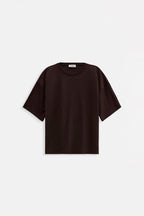 Crew Neck Oversize Brown T-Shirt