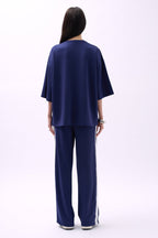 Crew Neck Oversize Navy T-Shirt