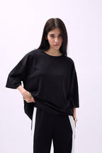 Crew Neck Oversize Black T-Shirt