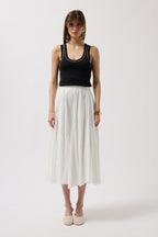 Piping Detail Halter Neck Black White Blouse