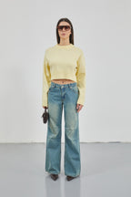 Low Waist Diz Layered Blue Jeans
