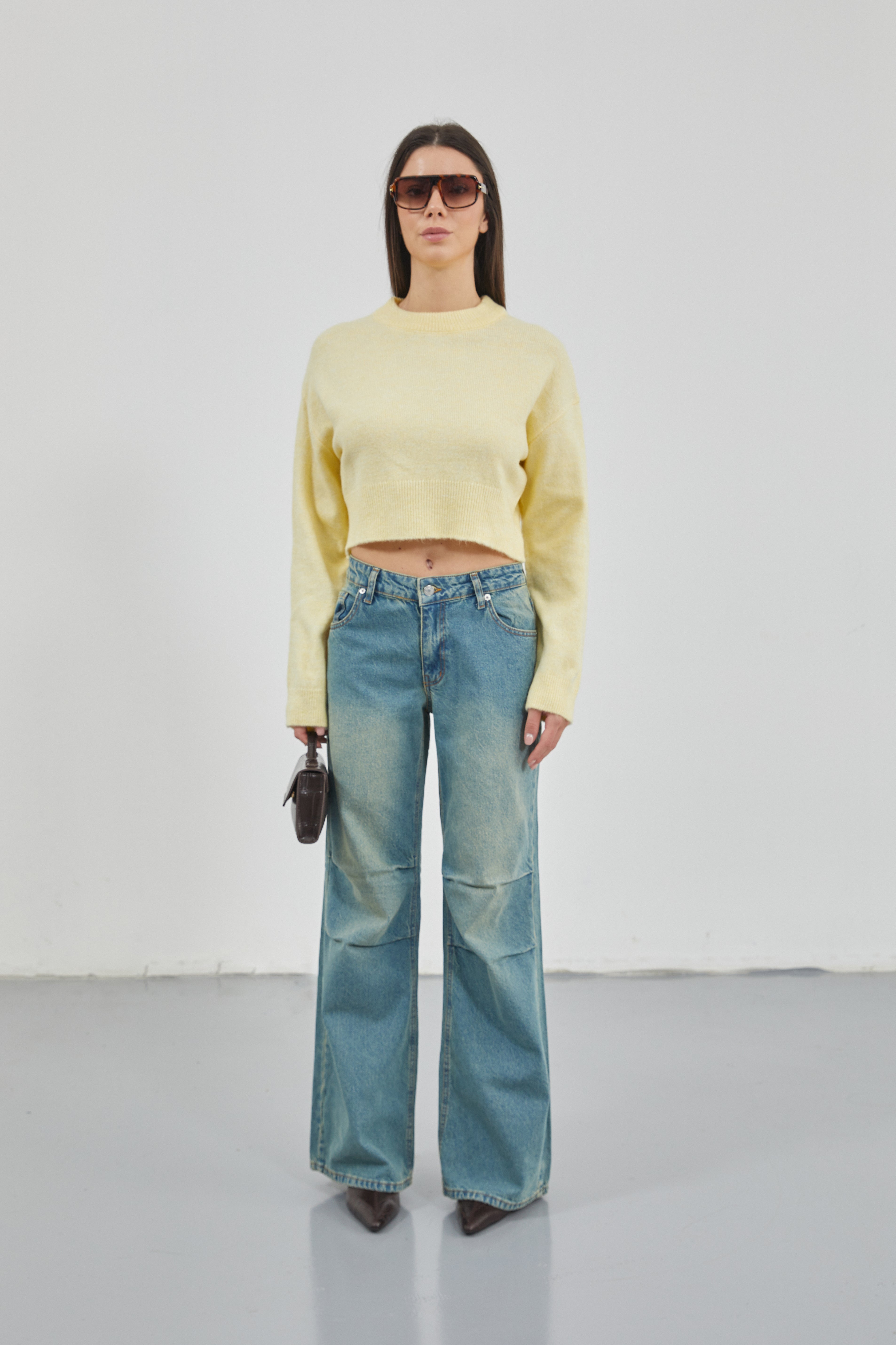 Low Waist Diz Layered Blue Jeans