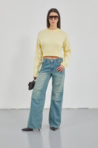 Low Waist Diz Layered Blue Jeans
