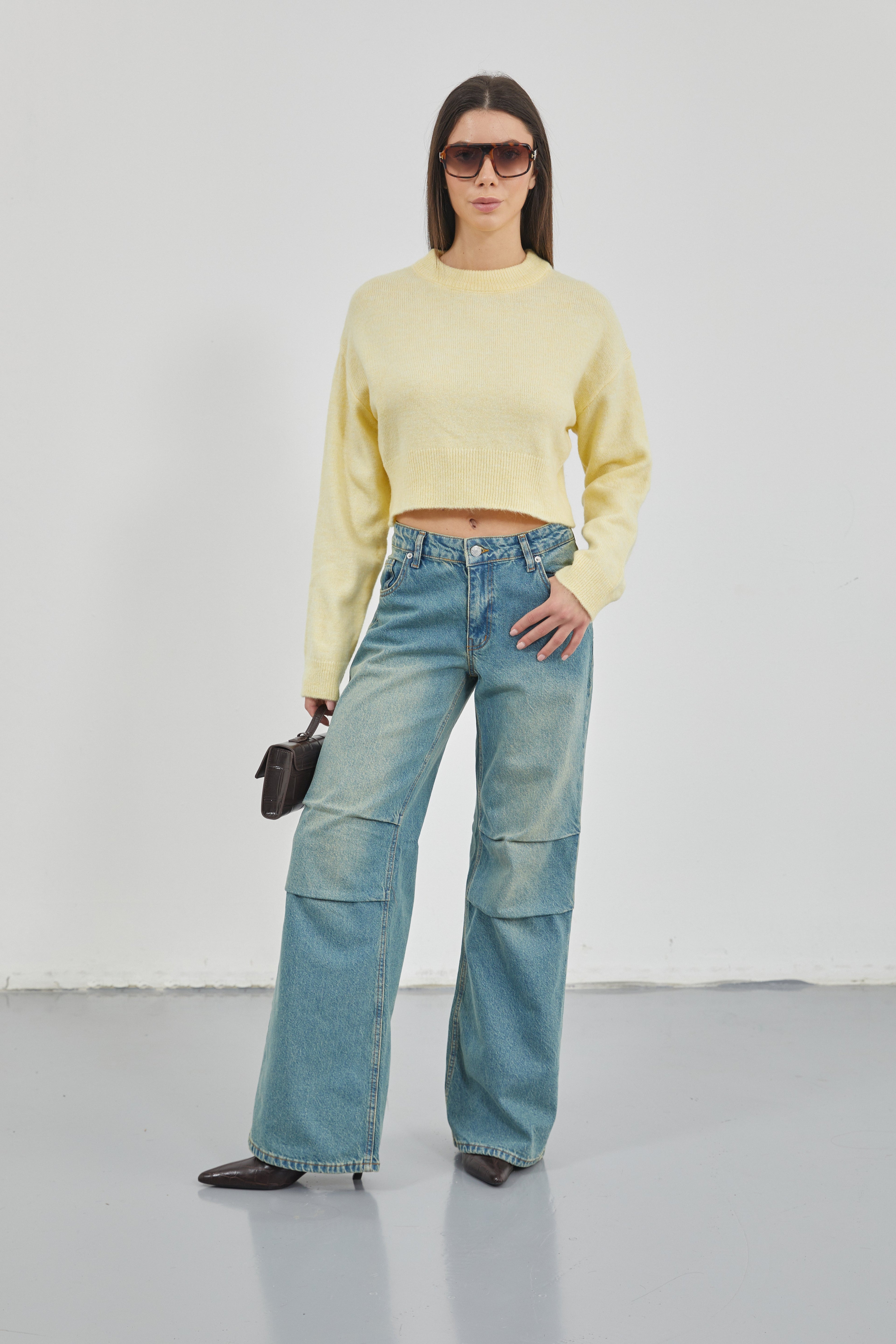 Low Waist Diz Layered Blue Jeans