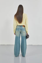 Low Waist Diz Layered Blue Jeans